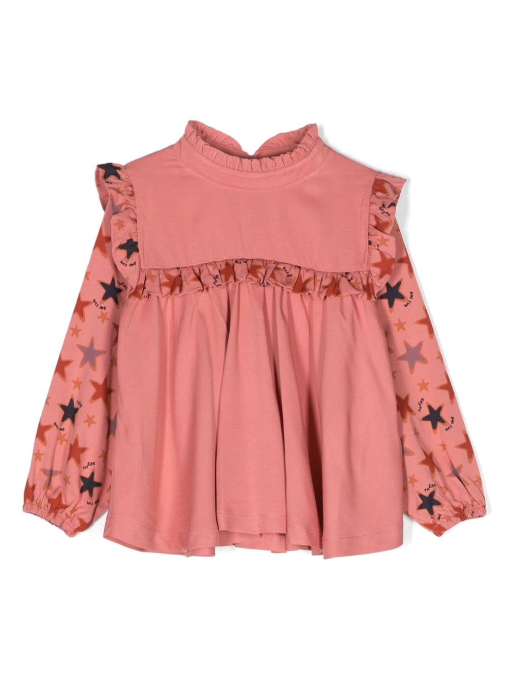 There Was One Kids star-print ruffled blouse - Pink von There Was One Kids