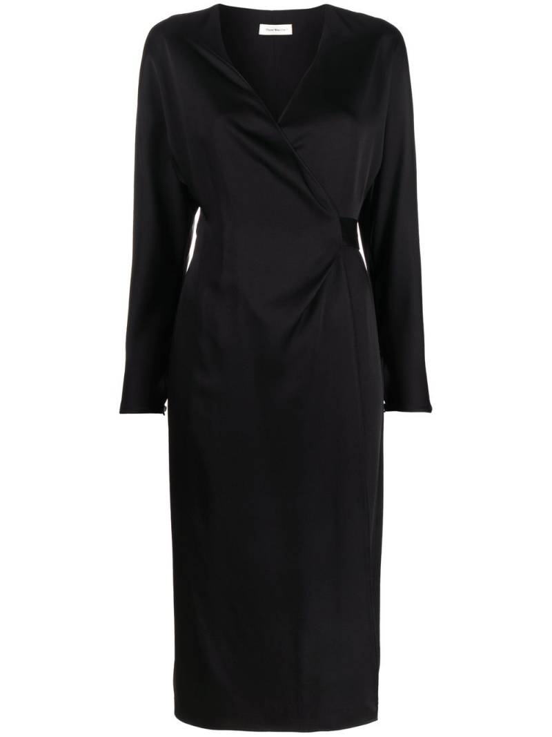 There Was One V-neck satin wrap dress - Black von There Was One