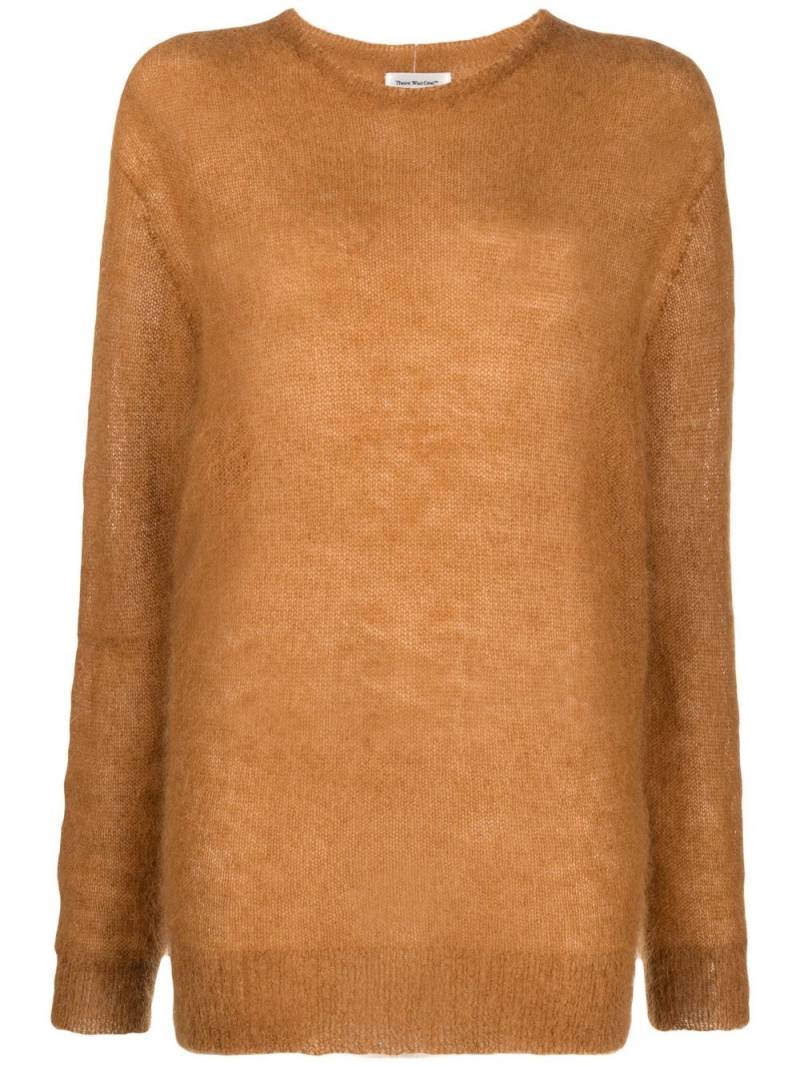 There Was One crew-neck brushed jumper - Brown von There Was One