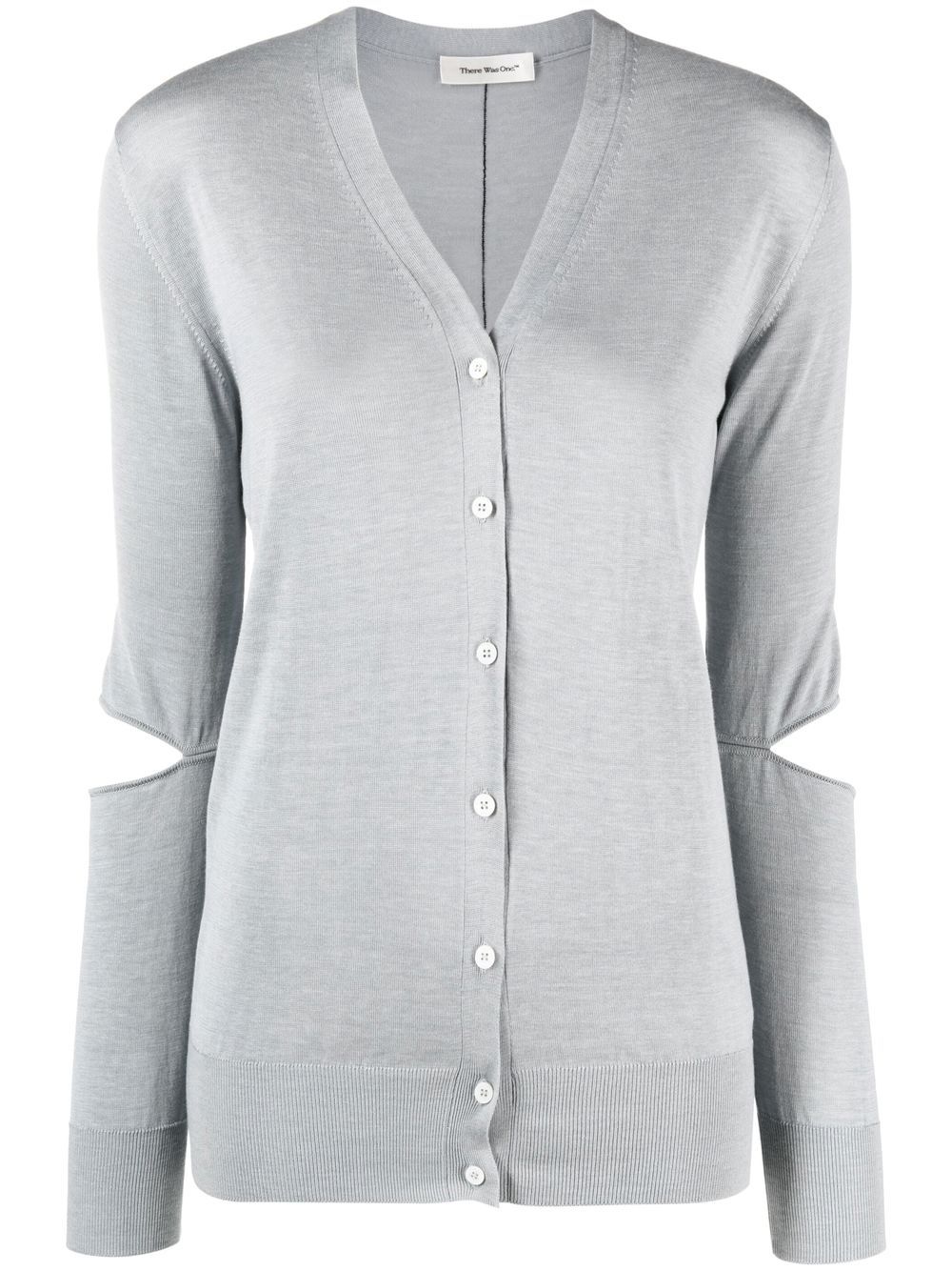 There Was One cut-out V-neck cardigan - Grey von There Was One
