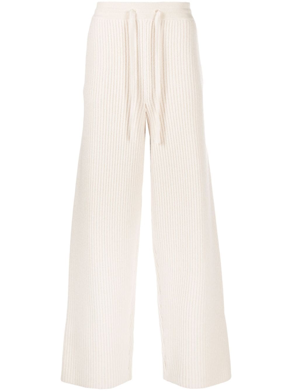 There Was One drawstring ribbed-knit track pants - Neutrals von There Was One