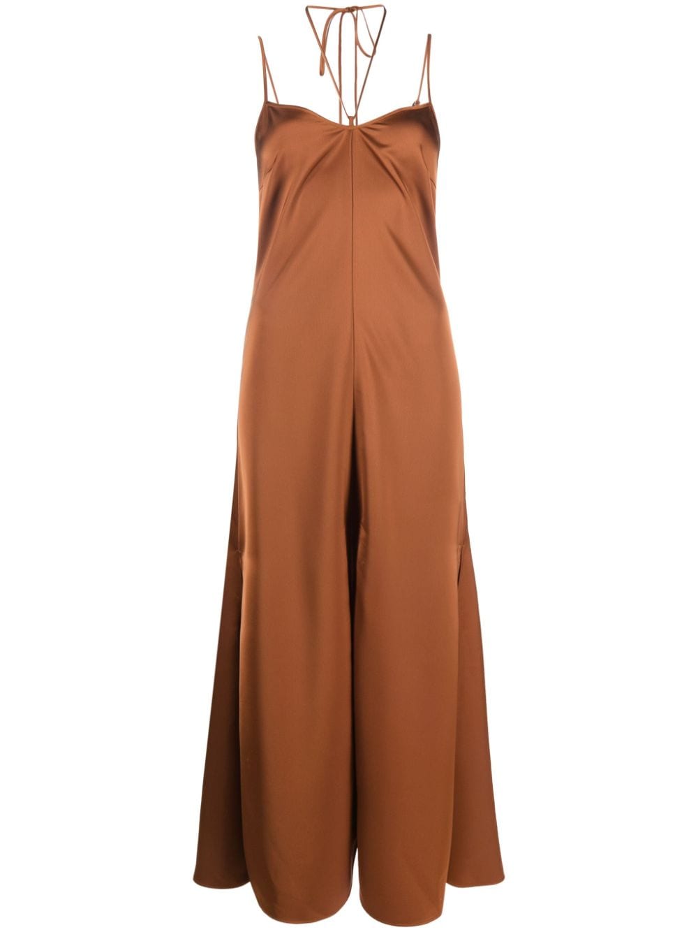 There Was One halterneck satin midi dress - Brown von There Was One