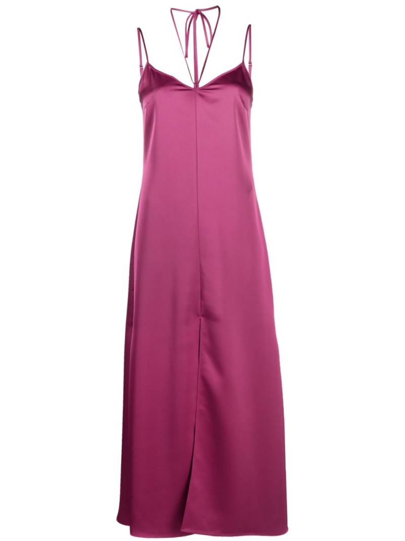 There Was One halterneck satin midi dress - Purple von There Was One