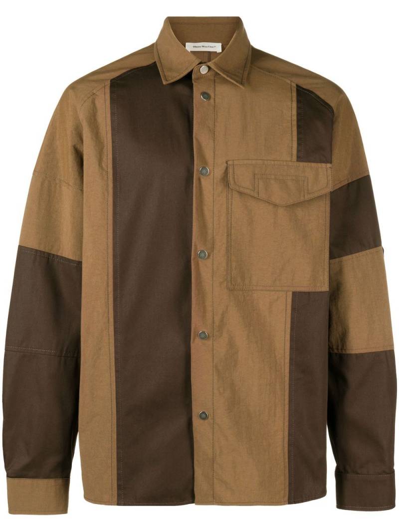 There Was One panelled cotton overshirt - Brown von There Was One