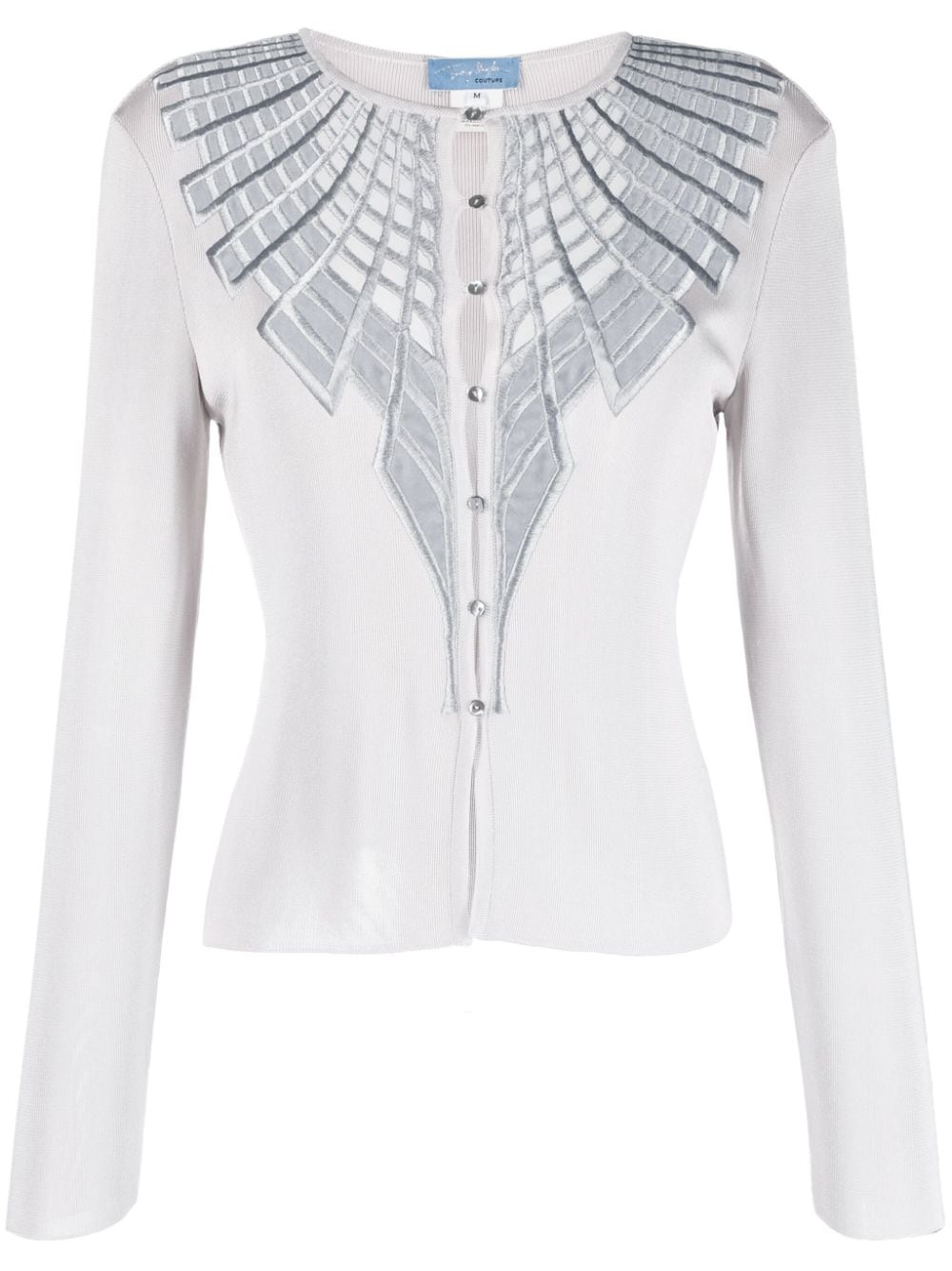 Thierry Mugler Pre-Owned Wings motif buttoned knitted top - Grey von Thierry Mugler Pre-Owned