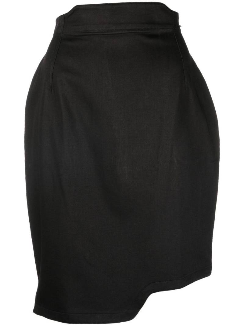 Thierry Mugler Pre-Owned asymmetric pencil skirt - Black von Thierry Mugler Pre-Owned