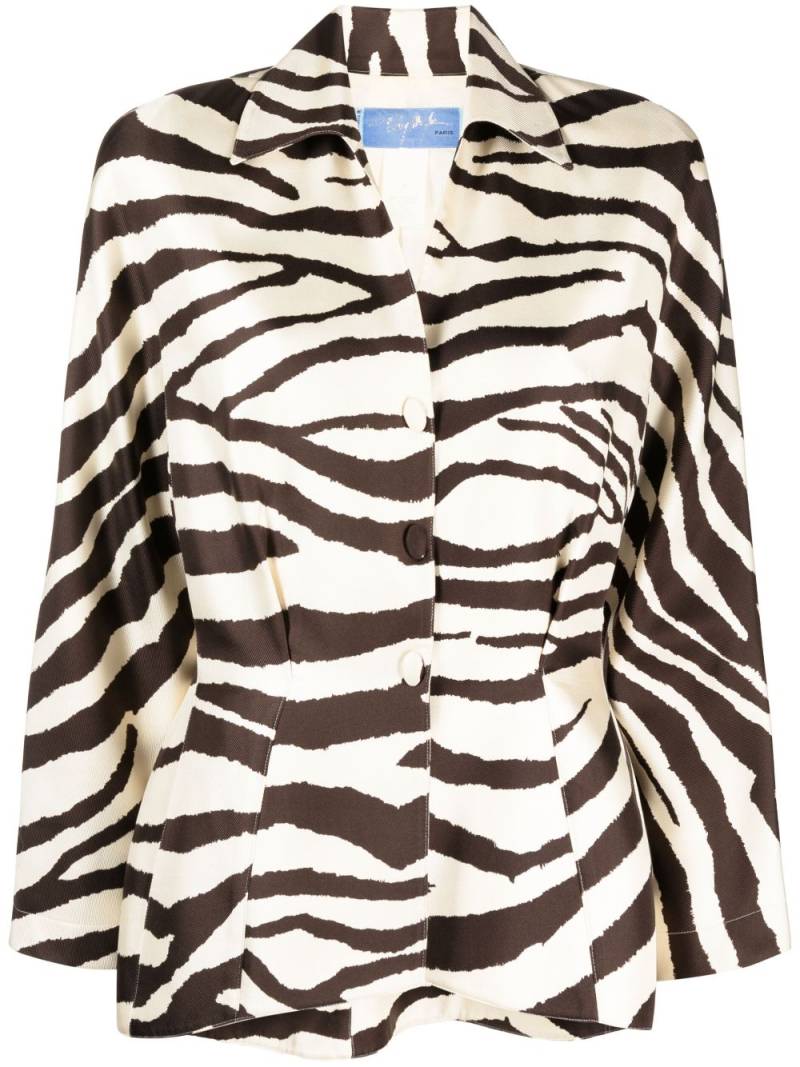 Thierry Mugler Pre-Owned zebra print silk jacket - Neutrals von Thierry Mugler Pre-Owned