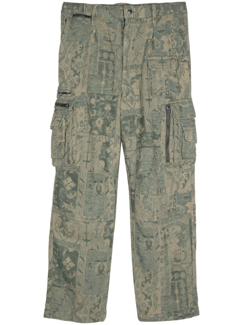 This Is Never That graphic-print cotton cargo pants - Green