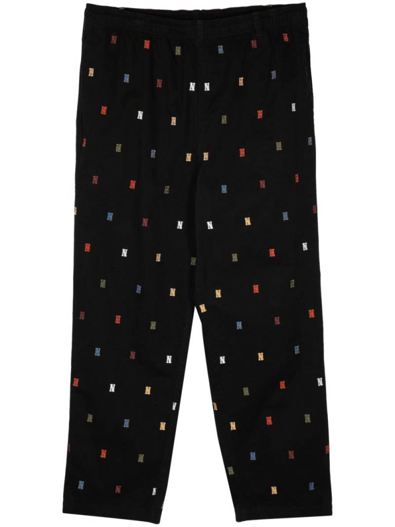 This Is Never That monogram cotton trousers - Black von This Is Never That