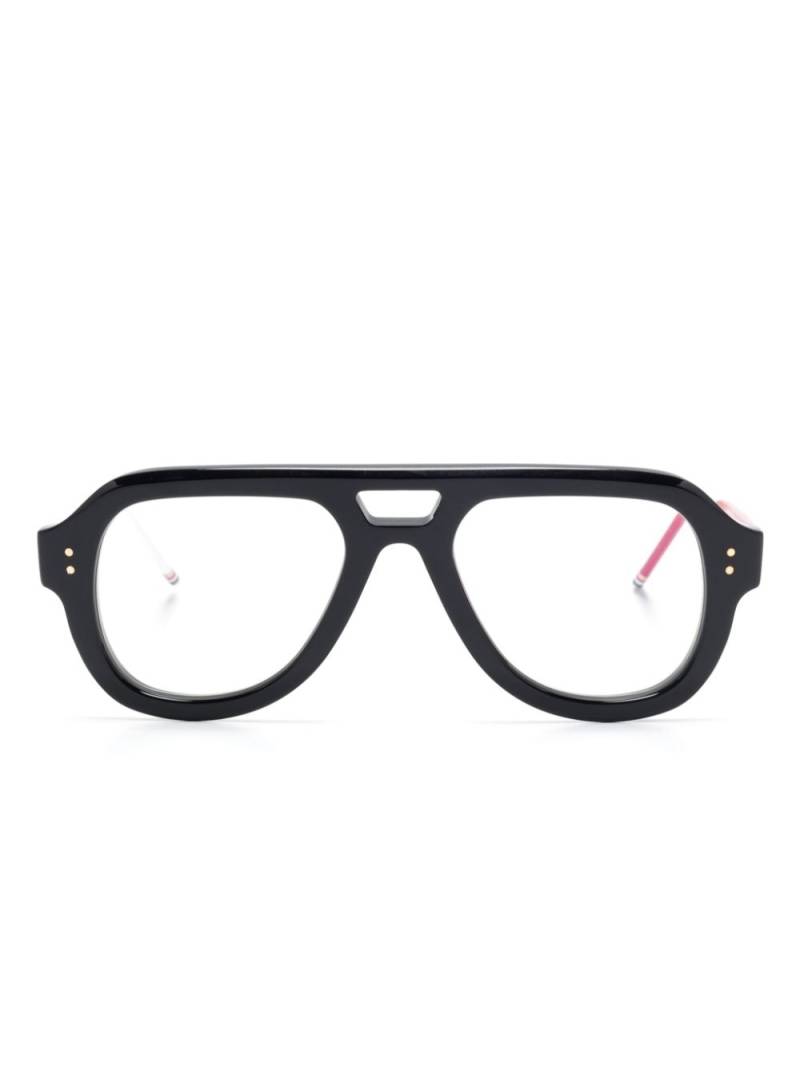 Thom Browne Eyewear navigator-frame glasses - Black von Thom Browne Eyewear