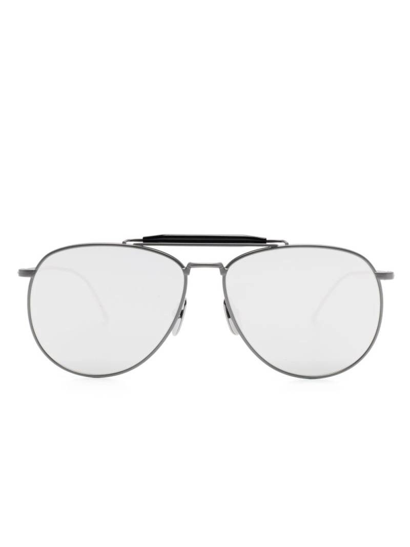 Thom Browne Eyewear pilot-frame mirrored sunglasses - Grey von Thom Browne Eyewear