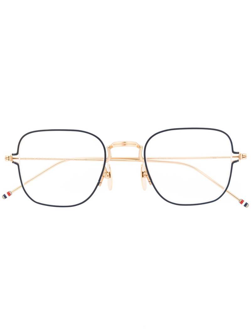 Thom Browne Eyewear thin square-frame glasses - Gold von Thom Browne Eyewear