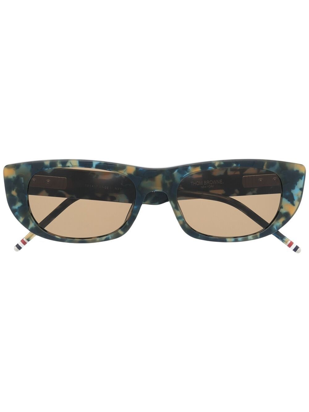 Thom Browne Eyewear tortoiseshell-effect rectangular-frame sunglasses - Blue von Thom Browne Eyewear