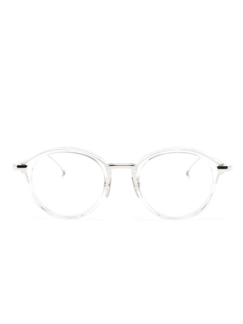 Thom Browne Eyewear transparent round-frame glasses - White von Thom Browne Eyewear