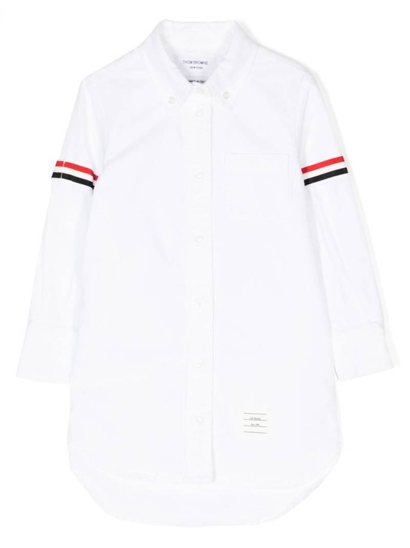 Thom Browne Kids Oxford grosgrain armband shirtdress - White von Thom Browne Kids