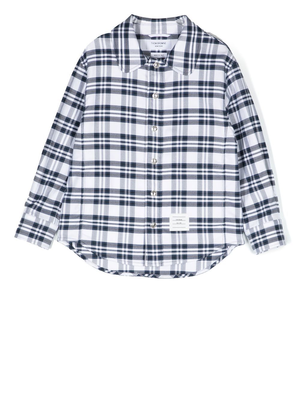 Thom Browne Kids check-print shirt - Blue von Thom Browne Kids