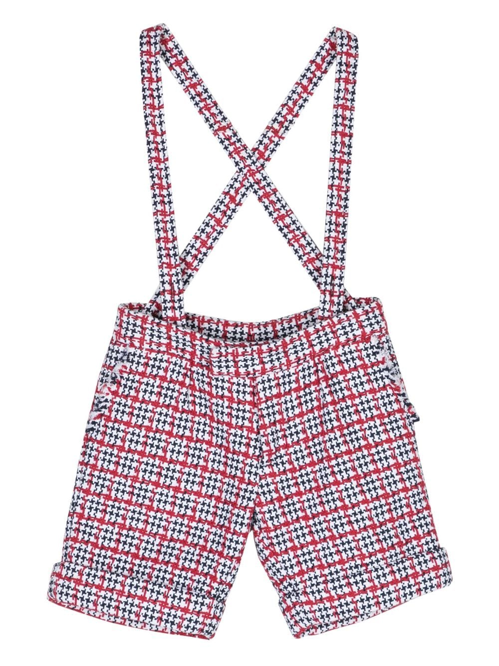 Thom Browne Kids houndstooth-pattern tweed shorts - White von Thom Browne Kids