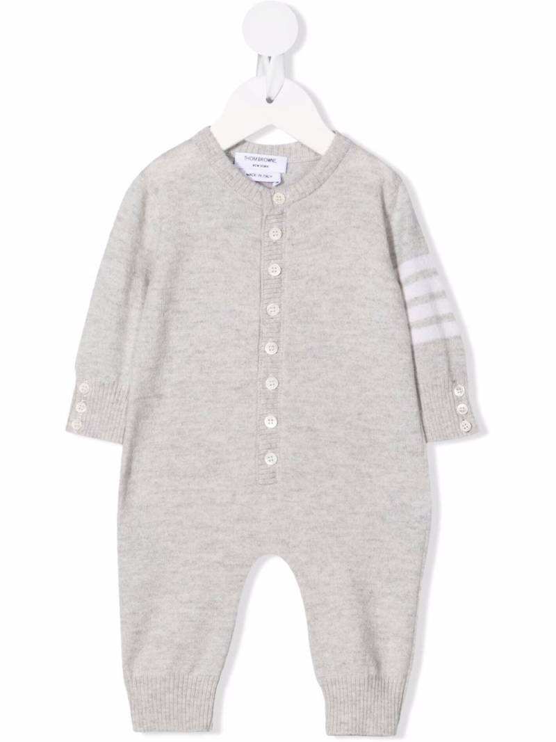 Thom Browne Kids striped wool-blend romper - Grey von Thom Browne Kids