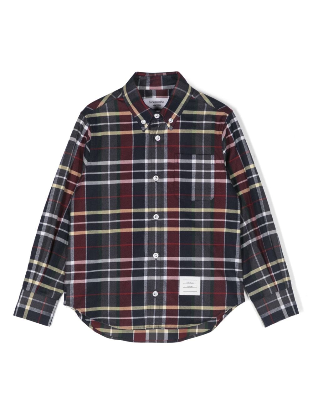 Thom Browne Kids tartan-check flannel shirt - Blue von Thom Browne Kids