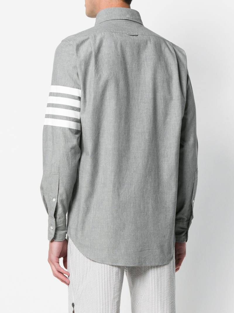 Thom Browne 4-Bar straight-fit chambray shirt - Grey von Thom Browne