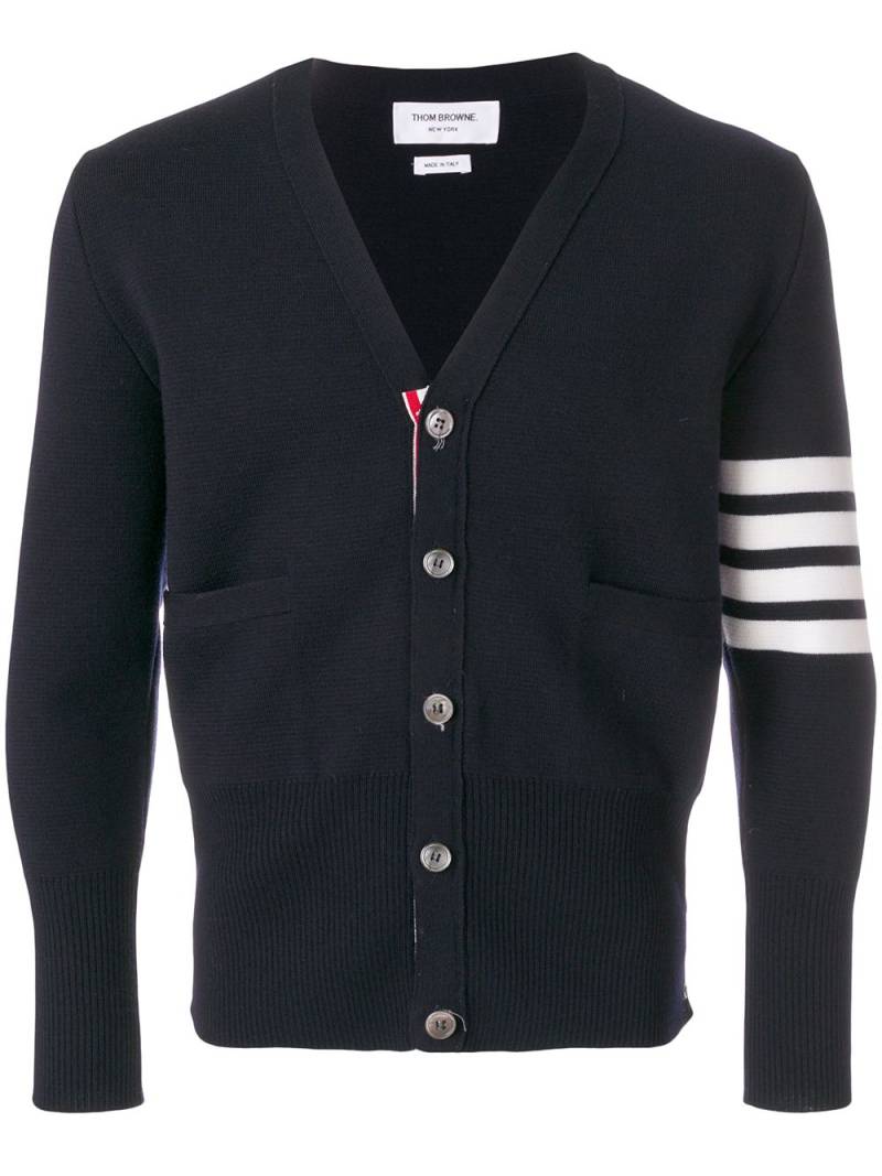 Thom Browne 4-Bar Milano Stitch Cardigan - Blue von Thom Browne