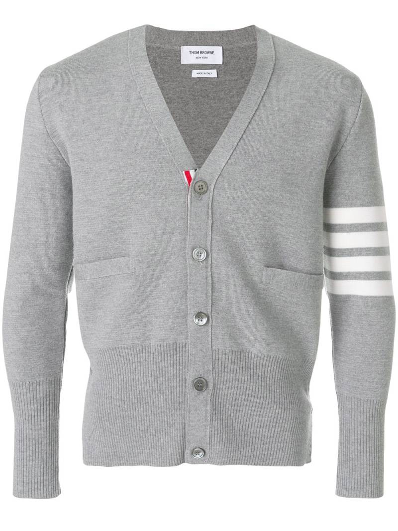 Thom Browne 4-Bar Milano Stitch Cardigan - Grey von Thom Browne