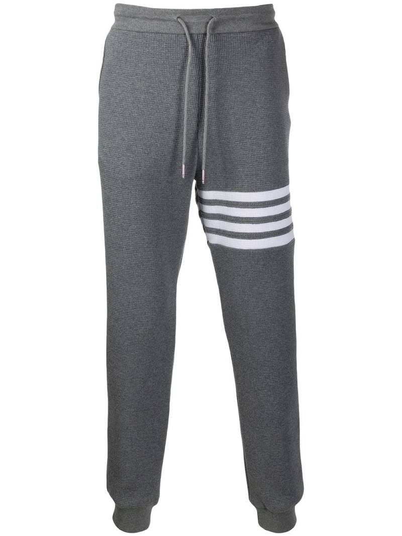 Thom Browne 4-Bar waffle stitch track pants - Grey von Thom Browne