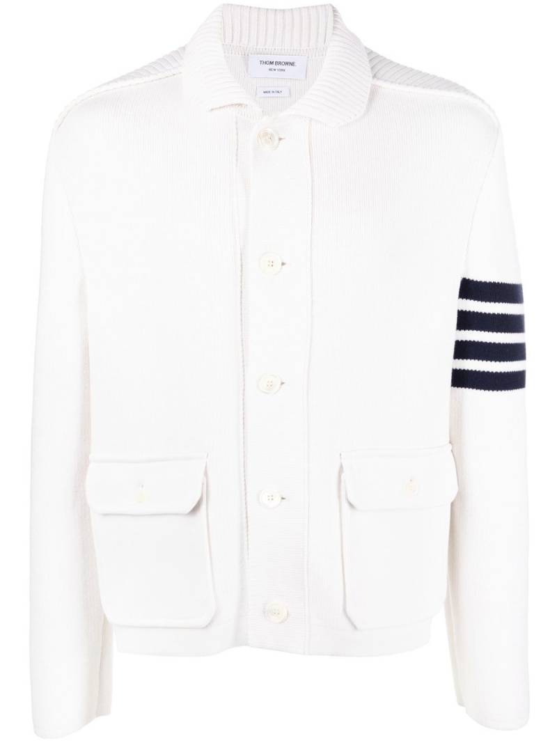 Thom Browne 4-Bar buttoned cardigan - White von Thom Browne