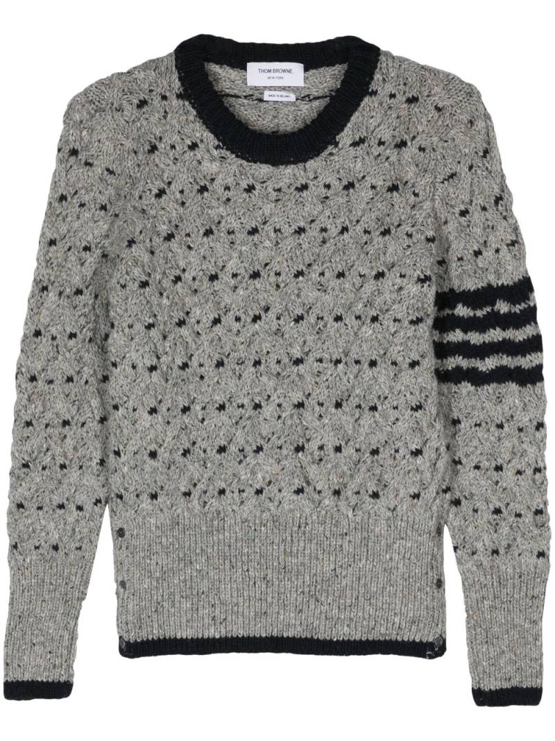 Thom Browne 4-Bar cable-knit jumper - Grey von Thom Browne