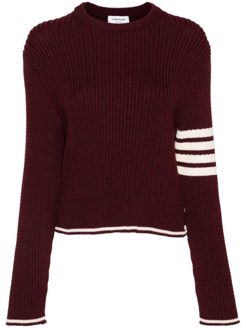 Thom Browne 4-Bar cable-knit jumper - Red von Thom Browne