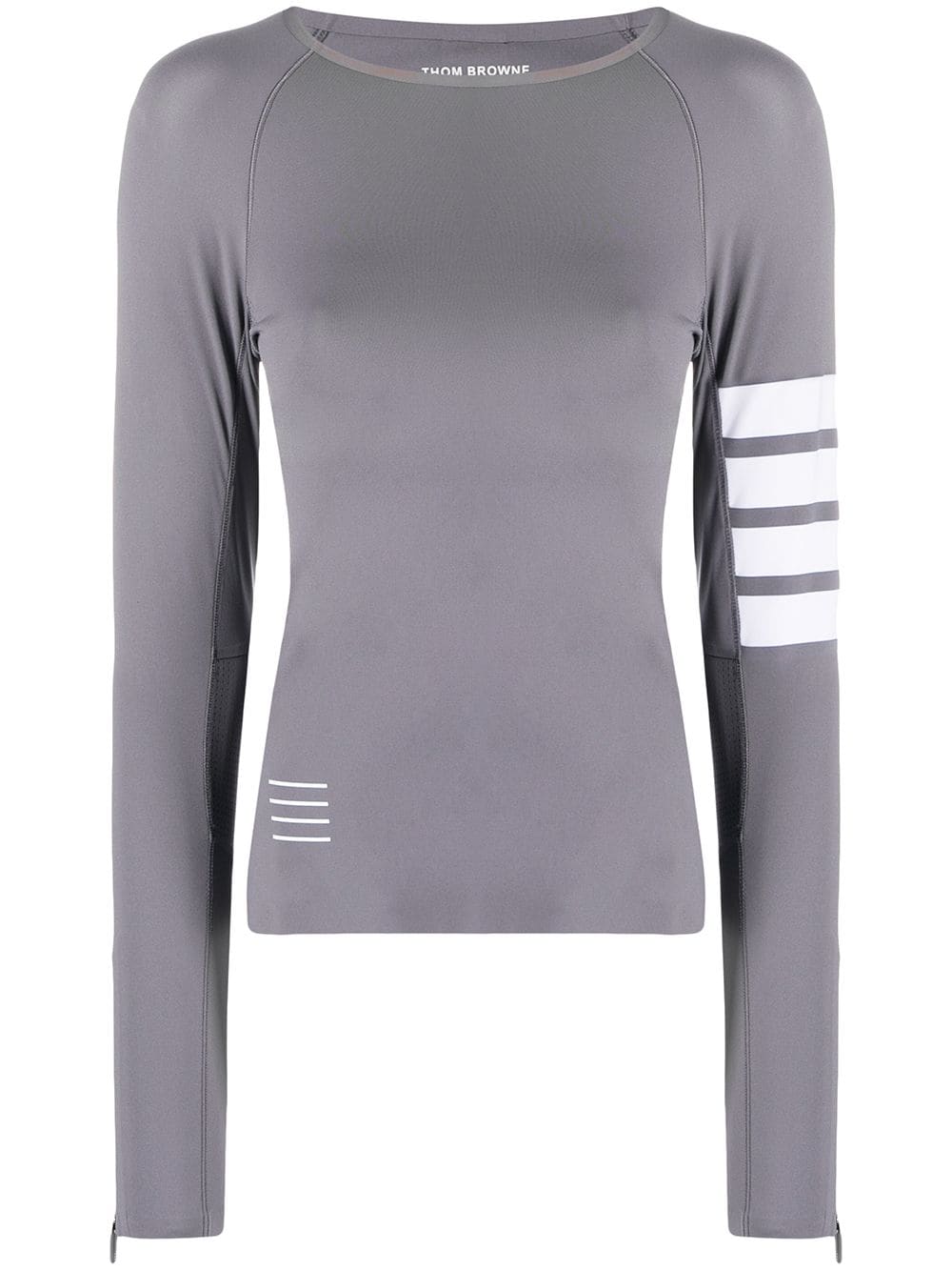 Thom Browne 4-Bar compression long-sleeve top - Grey von Thom Browne