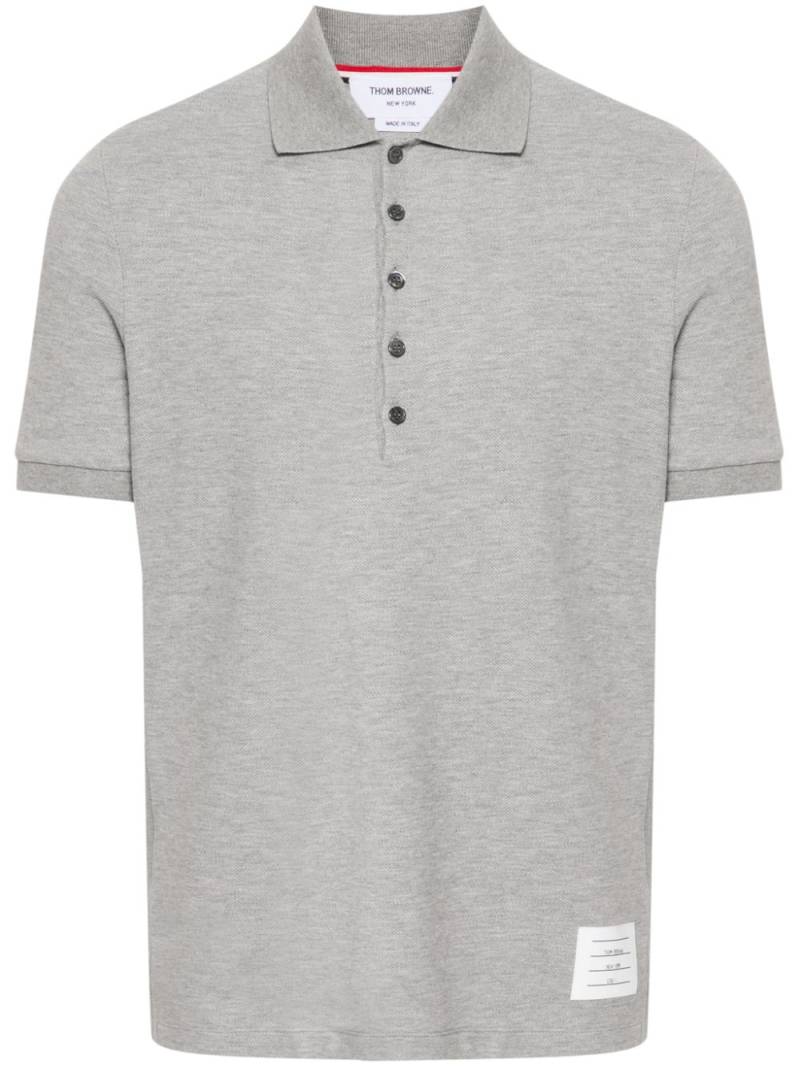 Thom Browne 4-Bar cotton polo shirt - Grey von Thom Browne