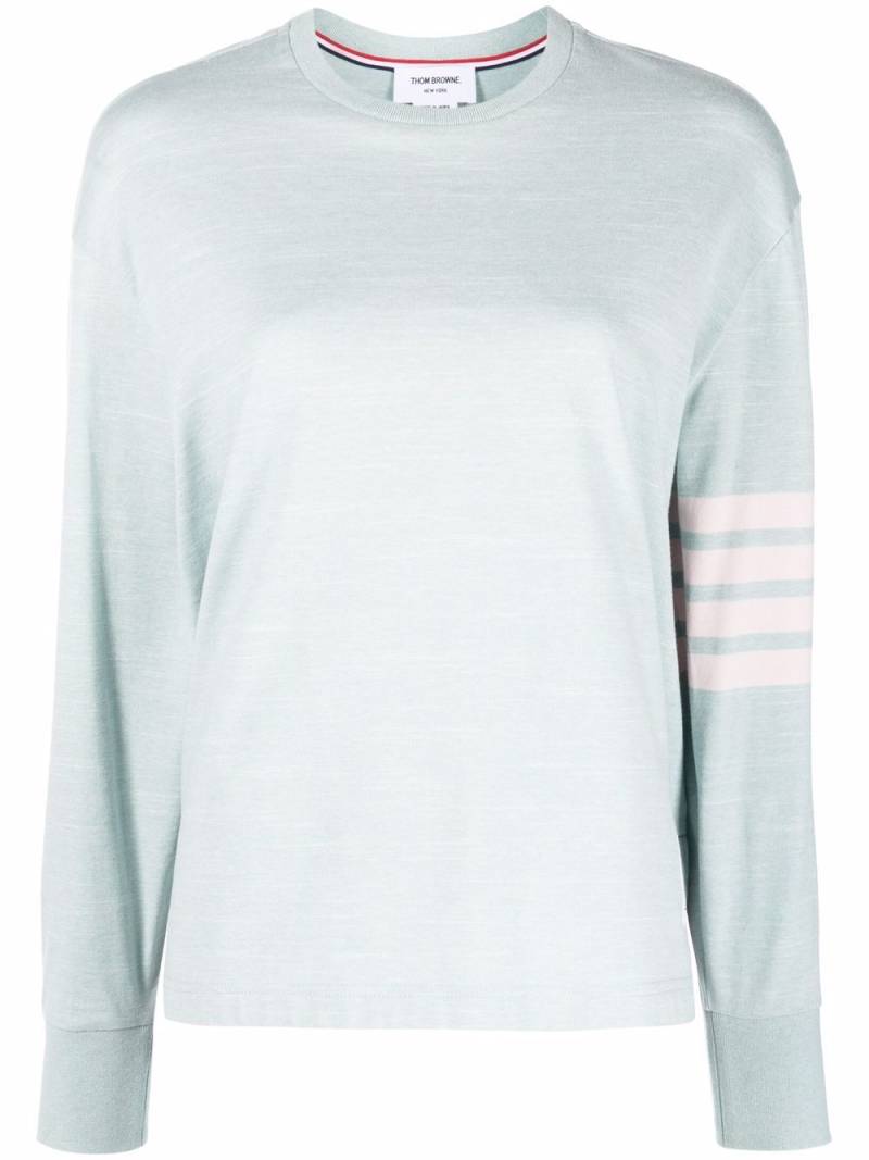 Thom Browne 4-Bar crew-neck long-sleeve T-shirt - Blue von Thom Browne