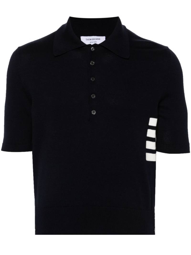 Thom Browne 4-Bar knitted polo shirt - Blue von Thom Browne