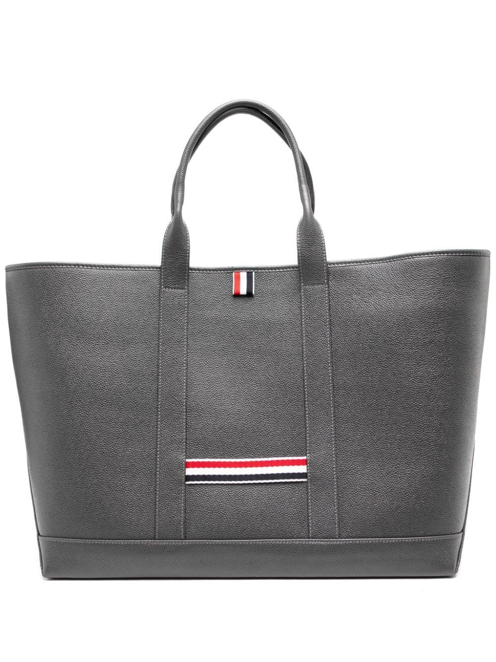 Thom Browne 4-Bar leather tote bag - Grey von Thom Browne