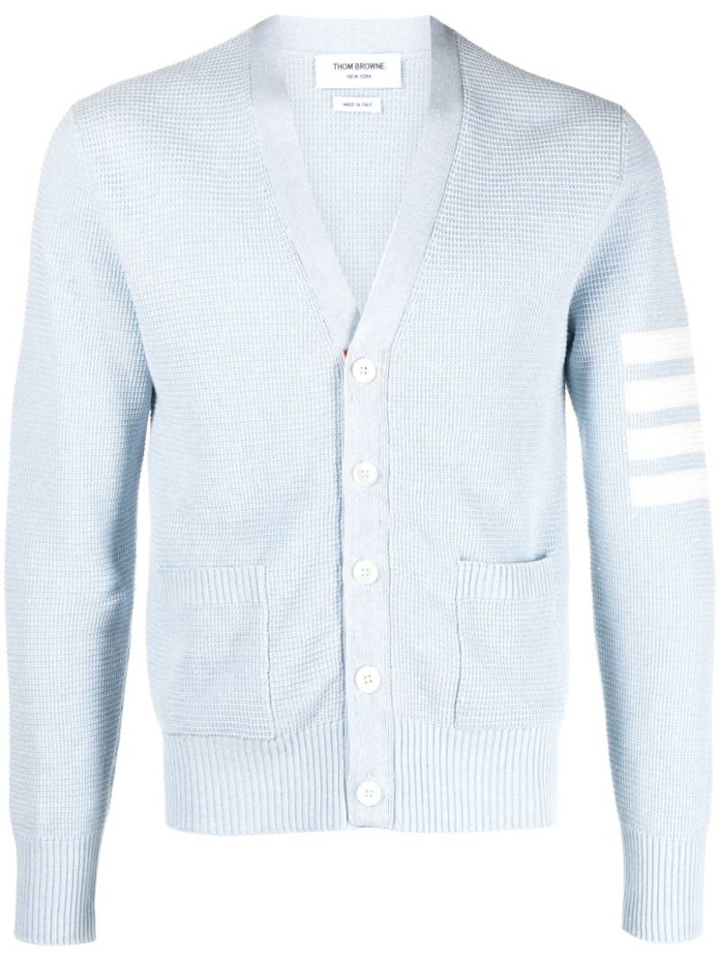 Thom Browne 4-Bar linen-blend cardigan - Blue von Thom Browne