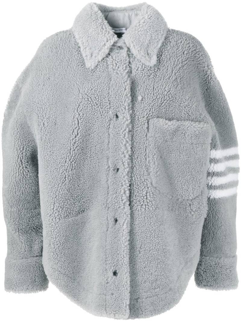 Thom Browne 4-Bar oversized shirt jacket - Grey von Thom Browne