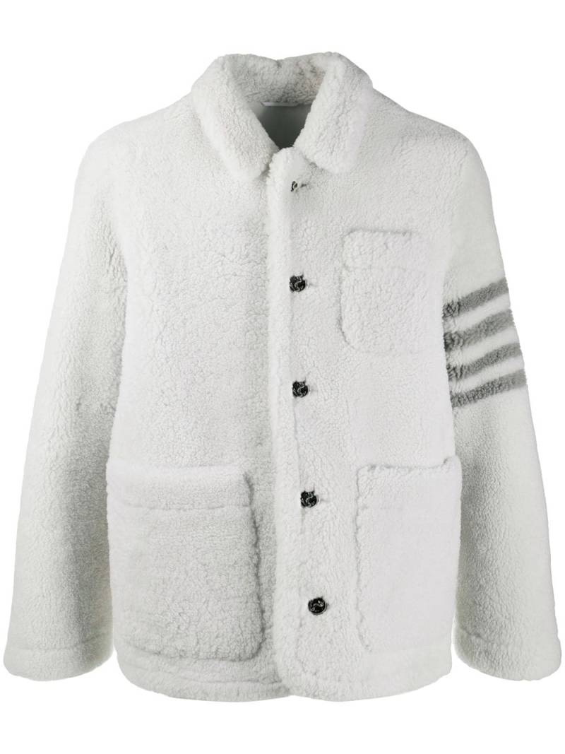 Thom Browne 4-Bar shearling jacket - White von Thom Browne