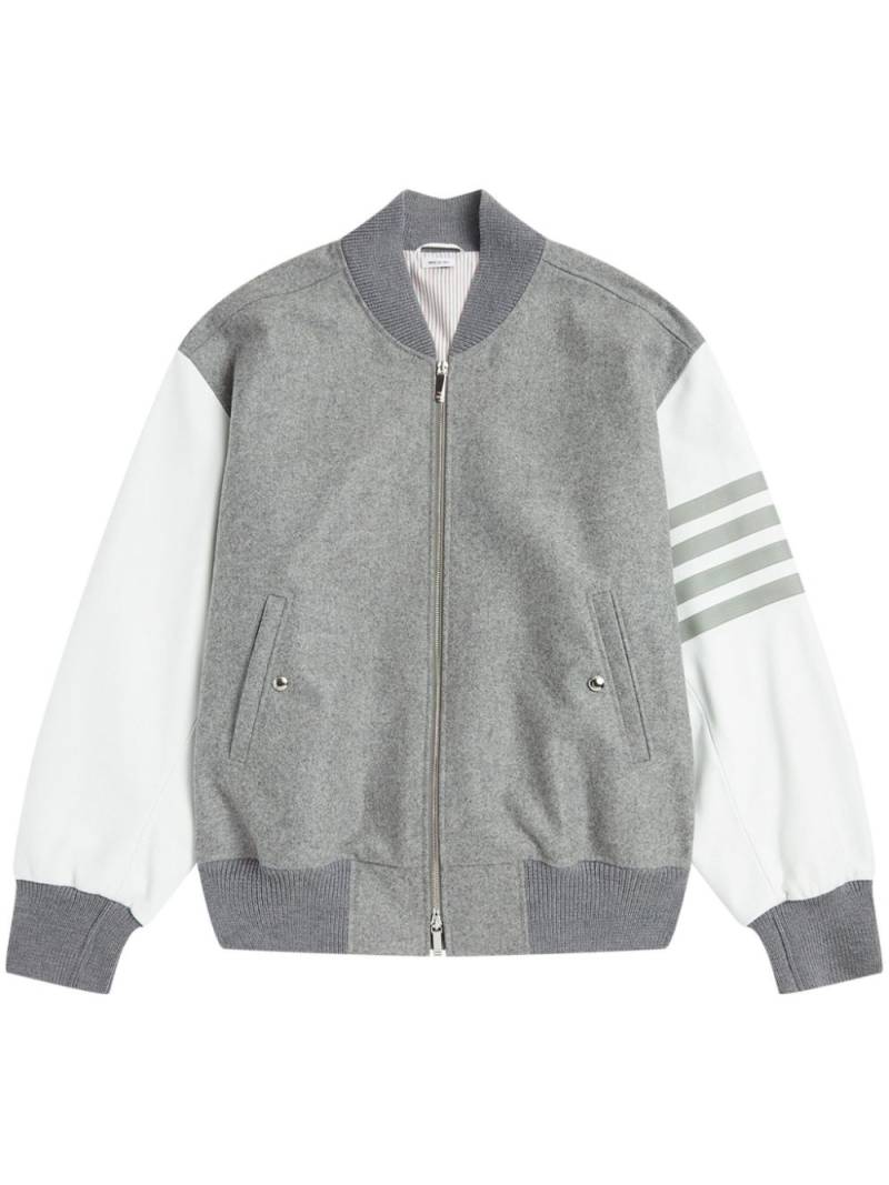 Thom Browne 4-Bar stripe bomber jacket - Grey von Thom Browne