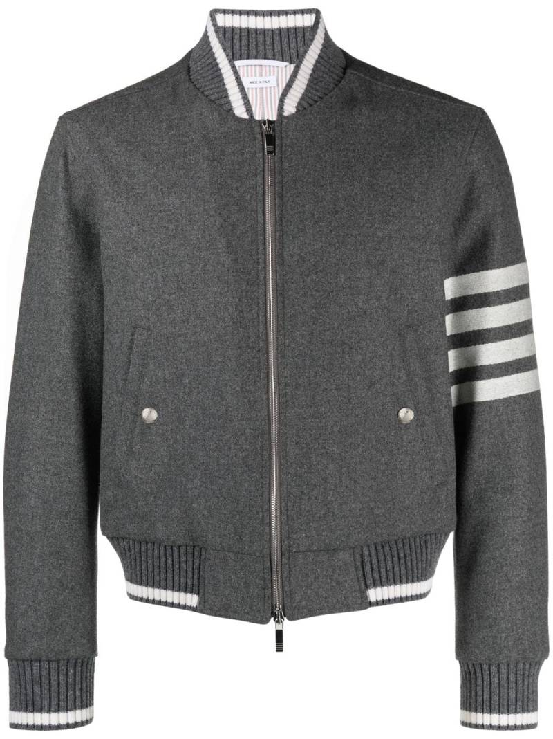 Thom Browne 4-Bar stripe bomber jacket - Grey von Thom Browne