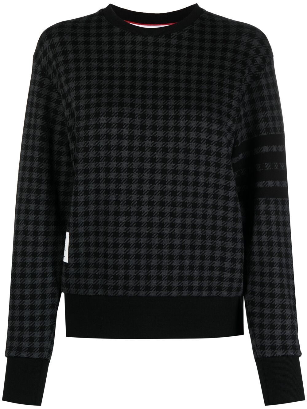 Thom Browne 4-Bar stripe checked sweatshirt - Black von Thom Browne