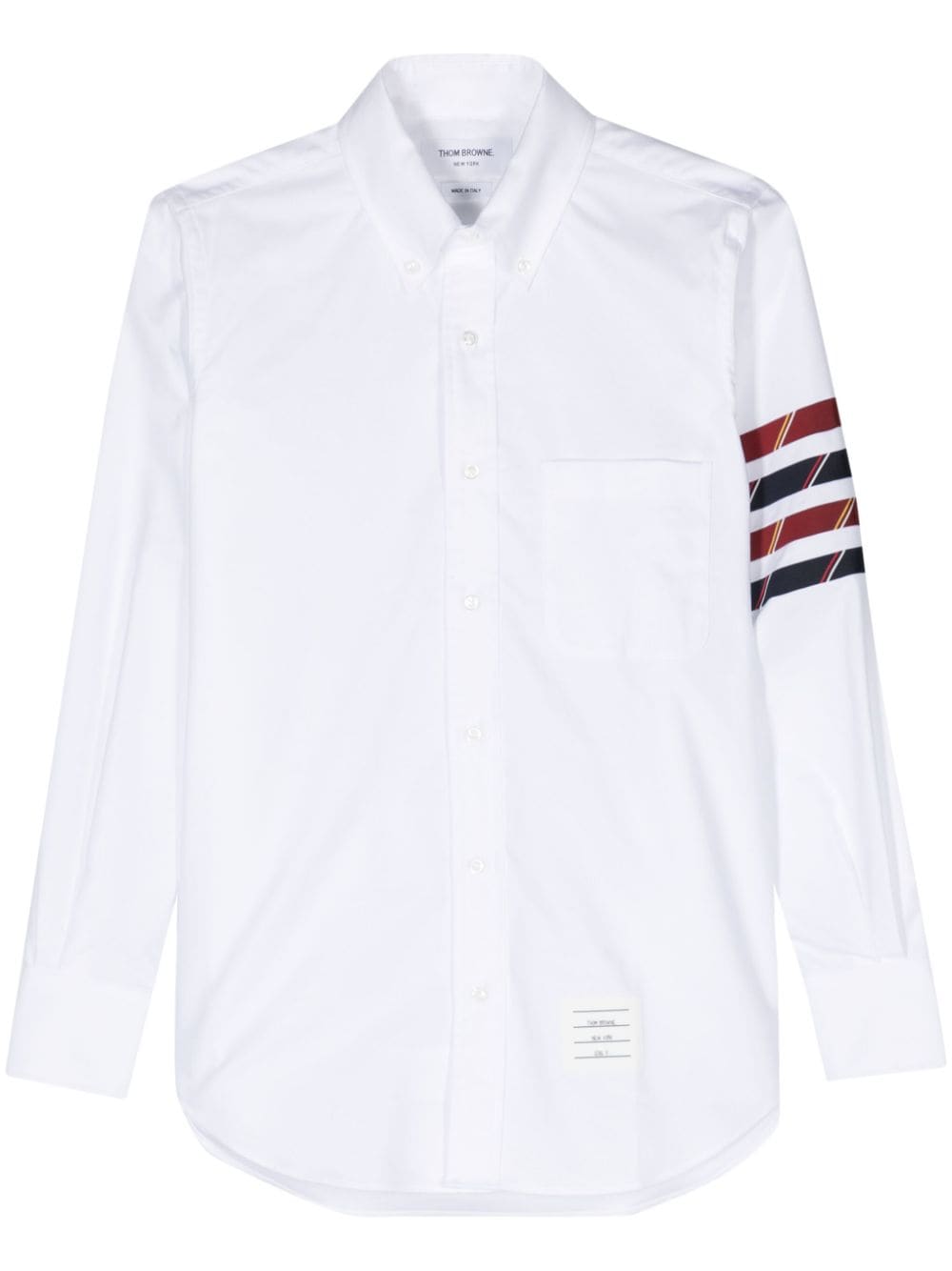 Thom Browne 4-Bar stripe cotton shirt - White von Thom Browne