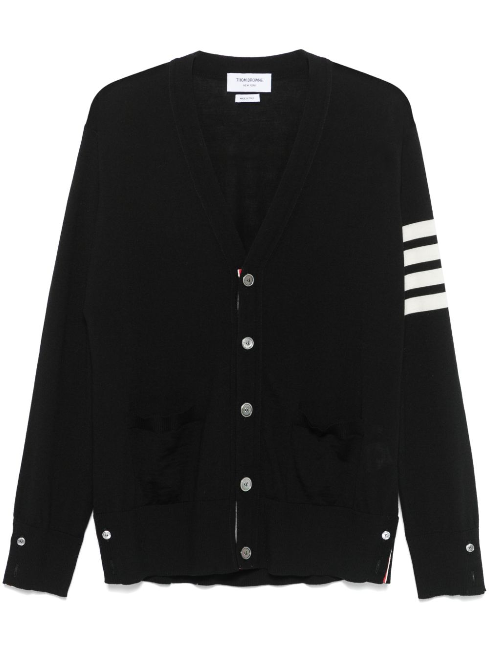 Thom Browne 4-Bar stripe fine-knit cardigan - Black von Thom Browne