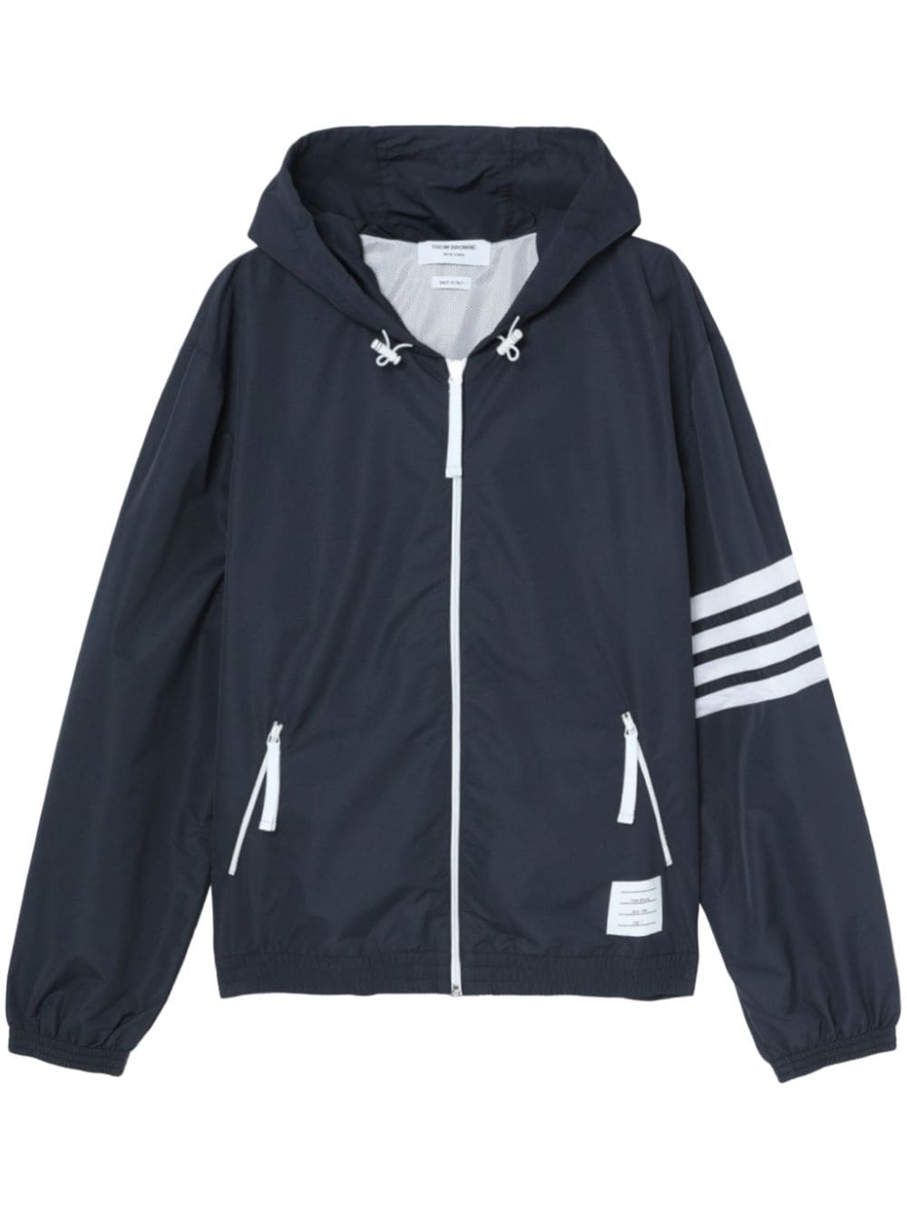 Thom Browne 4-Bar stripe hooded jacket - Blue von Thom Browne