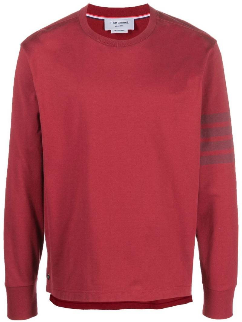 Thom Browne 4-Bar stripe long-sleeve T-shirt - Red von Thom Browne