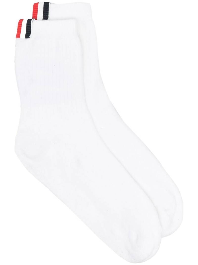 Thom Browne 4-Bar stripe socks - White von Thom Browne