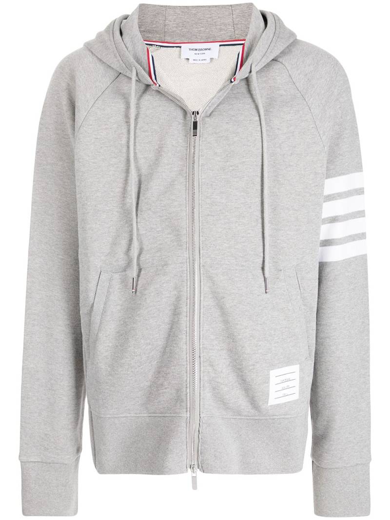 Thom Browne 4-Bar stripe zip-fastening cardigan - Grey von Thom Browne