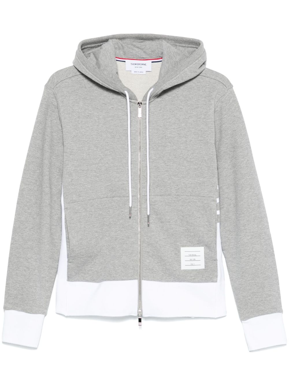 Thom Browne 4-Bar stripe zip-up hoodie - Grey von Thom Browne