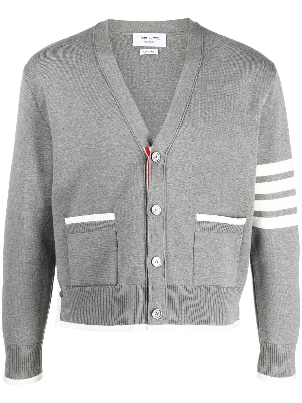 Thom Browne 4-Bar striped cardigan - Grey von Thom Browne