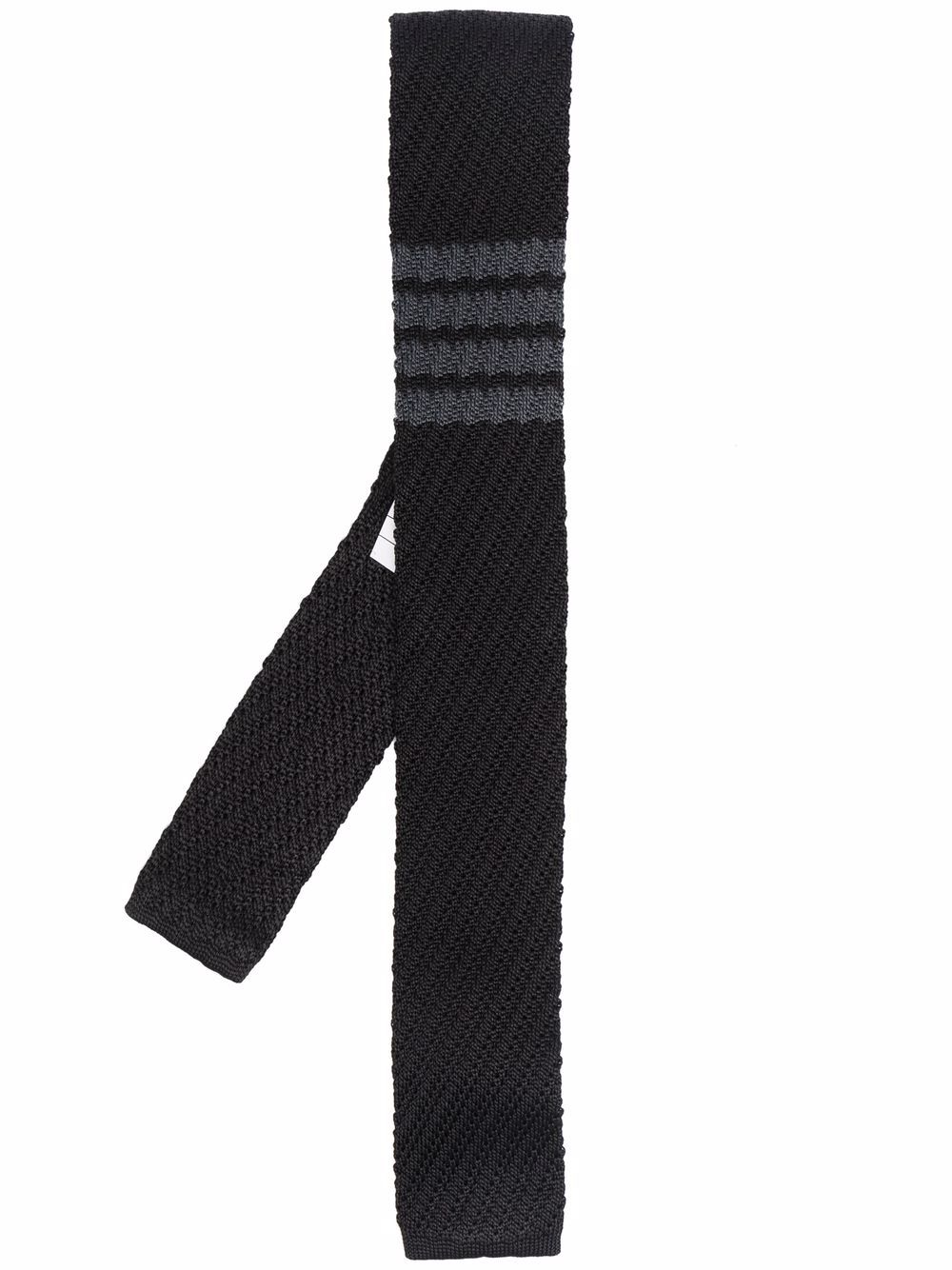 Thom Browne 4-Bar striped tie - Black von Thom Browne